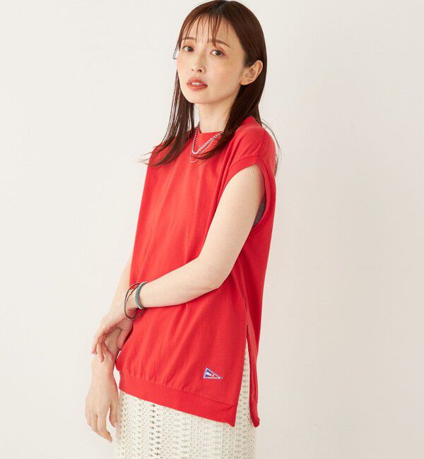 SHIPS Colors 「【SHIPS Colors別注】Allen A : USAコットン サイドジップ トップス」|Tシャツ・カットソー|レッド