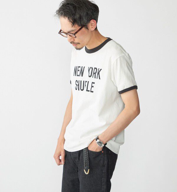 SHIPS「【SHIPS別注】THE DAY ON THE BEACH: プリント リンガー Tシャツ」|Tシャツ・カットソー|