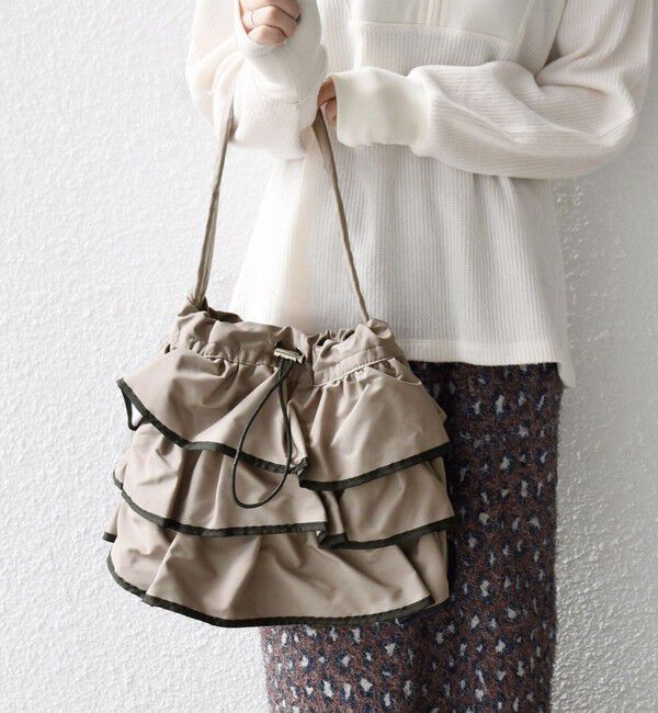 SHIPS any「【WEB限定】SHIPS any: フリル ドロスト トート バッグ」|トートバッグ|ベージュ