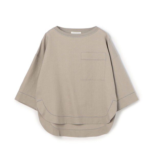 GALERIE VIE「リブコンビフレンチリネン ボートネックビッグＴ」|シャツ・ブラウス|15 グレー