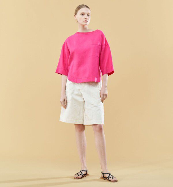 GALERIE VIE「リブコンビフレンチリネン ボートネックビッグＴ」|シャツ・ブラウス|