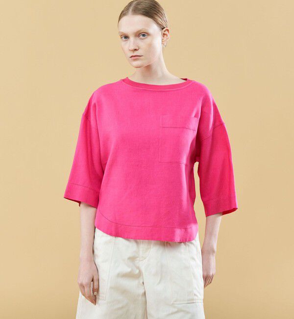 GALERIE VIE「リブコンビフレンチリネン ボートネックビッグＴ」|シャツ・ブラウス|