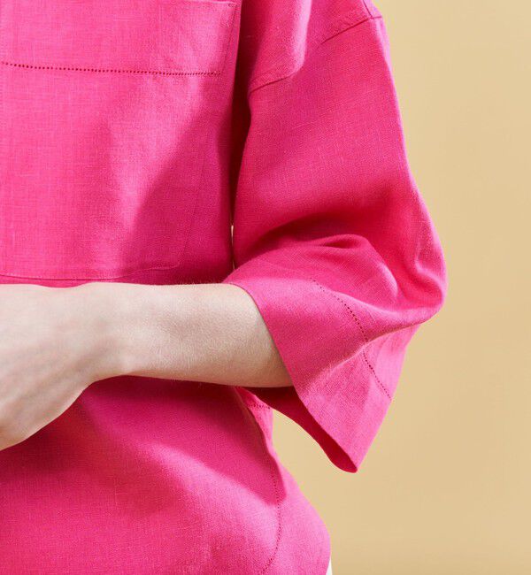 GALERIE VIE「リブコンビフレンチリネン ボートネックビッグＴ」|シャツ・ブラウス|