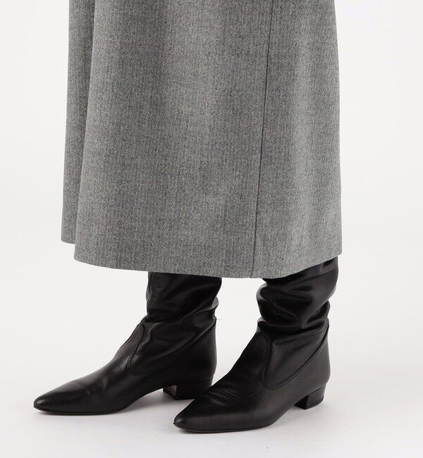 DES PRES「ウールサキソニーストレッチ ウエストギャザーワンピース」|ワンピース|