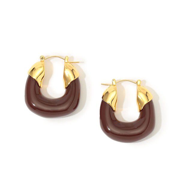 TOMORROWLAND GOODS「Lizzie Fortunato MIINII ORGANIIC HOOP ピアス」|ピアス|48 ダークブラウン系