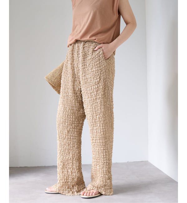 EMILYWEEK「シュリンクイージーパンツ」|その他|ベージュ