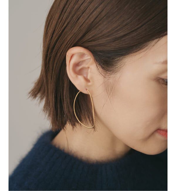 IENA「BAR Jewellery/バージュエリー TWISTED CONTOUR PIERCE ピアス(両耳)」|ピアス|ゴールド