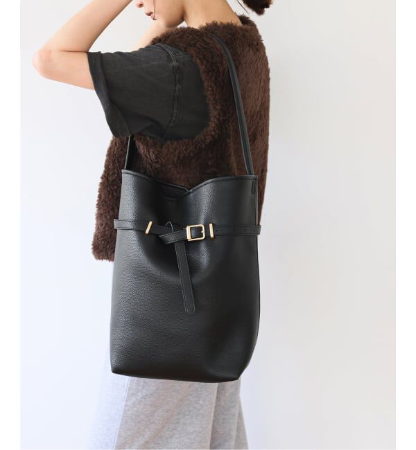 SLOBE IENA「《追加5》SLOBE ベルトスクエアトートバッグ」|ショルダー・メッセンジャー|