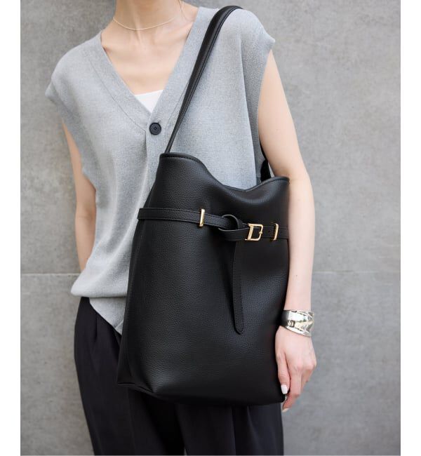 SLOBE IENA「《追加5》SLOBE ベルトスクエアトートバッグ」|ショルダー・メッセンジャー|