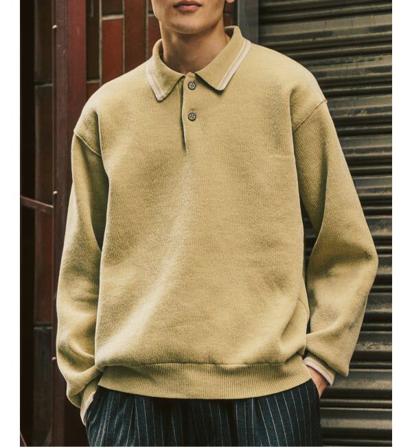 417 EDIFICE「モールニットポロシャツ」|ポロシャツ|イエロー