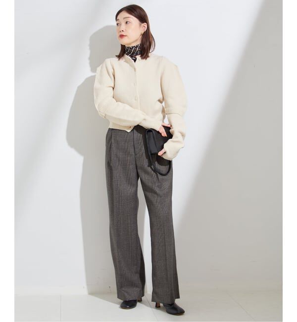 journal standard L'essage「【JANE SMITH】7G BIG SHOULDER CREW CARDIGAN：カーディガン」|カーディガン|