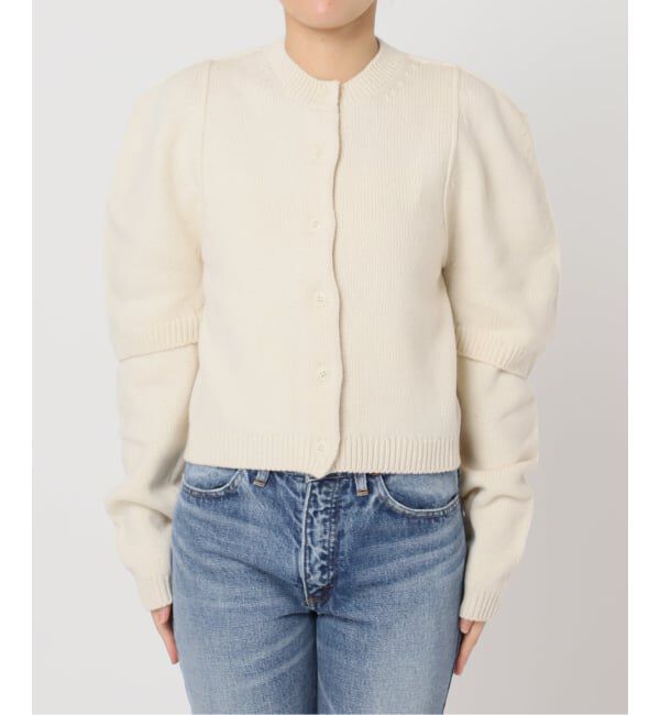 journal standard L'essage「【JANE SMITH】7G BIG SHOULDER CREW CARDIGAN：カーディガン」|カーディガン|