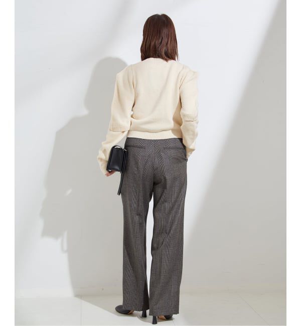 journal standard L'essage「【JANE SMITH】7G BIG SHOULDER CREW CARDIGAN：カーディガン」|カーディガン|