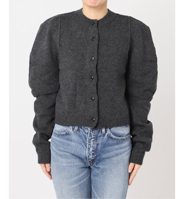 journal standard L'essage「【JANE SMITH】7G BIG SHOULDER CREW CARDIGAN：カーディガン」|カーディガン|