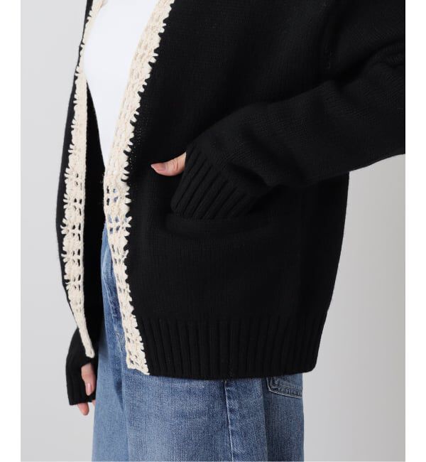 journal standard L'essage「【JANE SMITH】5G PLAIN STITCH AND CROCHET C：カーディガン」|カーディガン|