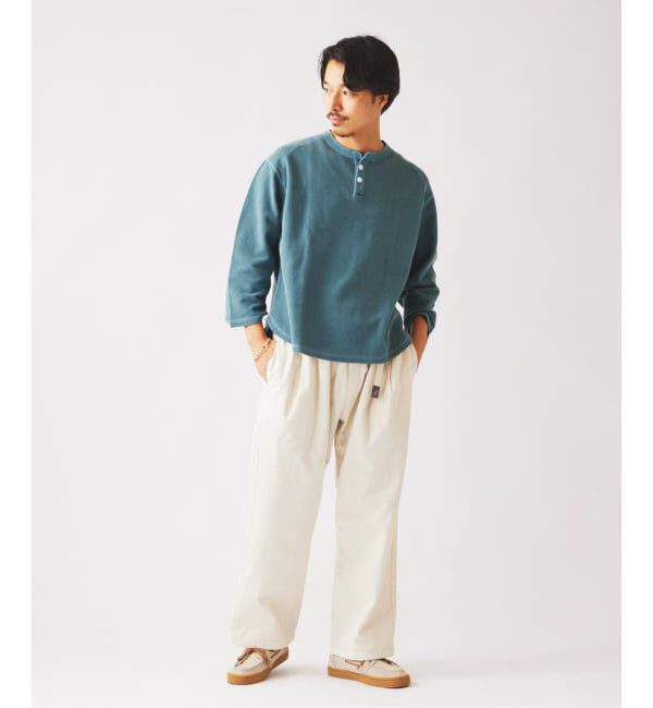 JOURNAL STANDARD relume「《予約》製品染め バックピケ ヘンリーネック 7分袖 Tシャツ」|Tシャツ・カットソー|