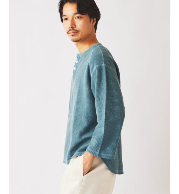 JOURNAL STANDARD relume「《予約》製品染め バックピケ ヘンリーネック 7分袖 Tシャツ」|Tシャツ・カットソー|