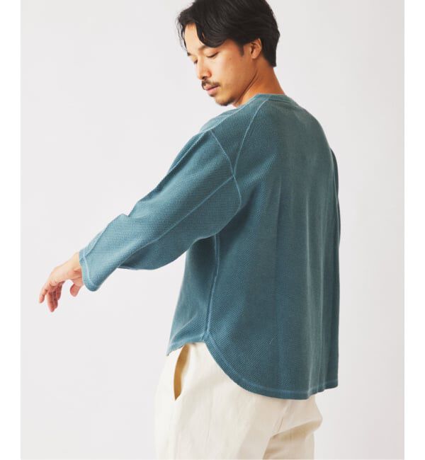 JOURNAL STANDARD relume「《予約》製品染め バックピケ ヘンリーネック 7分袖 Tシャツ」|Tシャツ・カットソー|