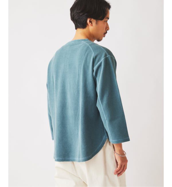 JOURNAL STANDARD relume「《予約》製品染め バックピケ ヘンリーネック 7分袖 Tシャツ」|Tシャツ・カットソー|