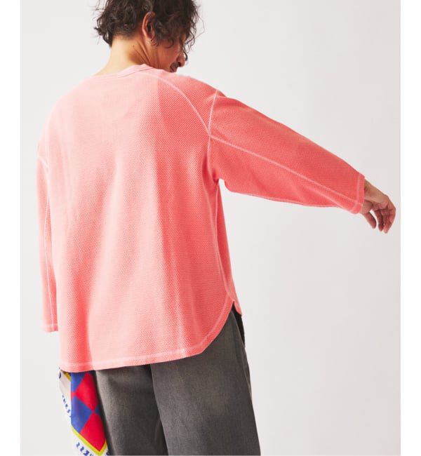 JOURNAL STANDARD relume「《予約》製品染め バックピケ ヘンリーネック 7分袖 Tシャツ」|Tシャツ・カットソー|