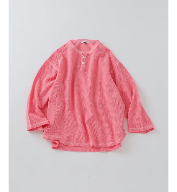 JOURNAL STANDARD relume「《予約》製品染め バックピケ ヘンリーネック 7分袖 Tシャツ」|Tシャツ・カットソー|