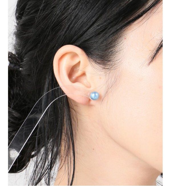 Lilas by Spick&Span「《追加》インディゴパール8mm1粒ピアスK10（両耳）」|ピアス|