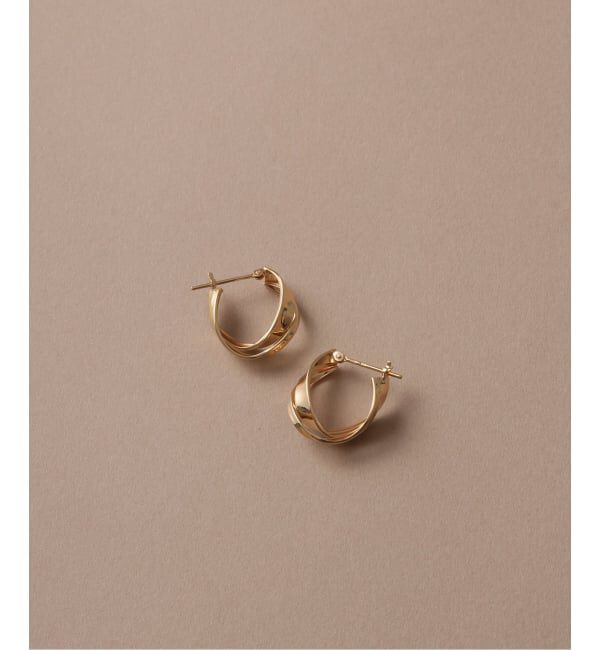 Lilas by Spick&Span「2ラインツイストモチーフピアス K10（両耳）」|ピアス|