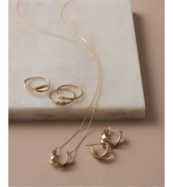 Lilas by Spick&Span「2ラインツイストモチーフピアス K10（両耳）」|ピアス|