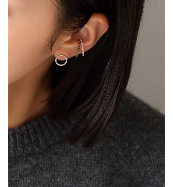 Lilas by Spick&Span「サークルダイヤピアス K10（両耳）」|ピアス|