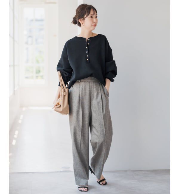 Spick and Span「《WEB限定》メタルボタンヘンリーネックニット」|ニット・セーター|