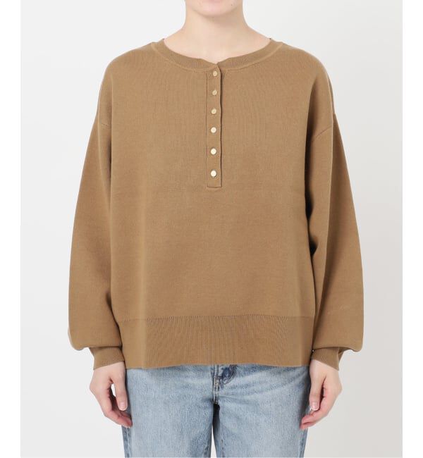 Spick and Span「《WEB限定》メタルボタンヘンリーネックニット」|ニット・セーター|