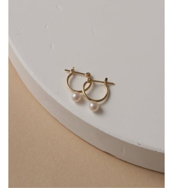 Lilas by Spick&Span「《WEB限定》パールフープピアスS K10（両耳）」|ピアス|