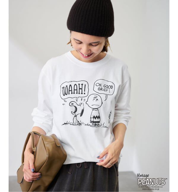 FRAMeWORK「MEAN MACHINE AGE 別注PEANUTS ロングスリーブ TEE WAAH」|Tシャツ・カットソー|