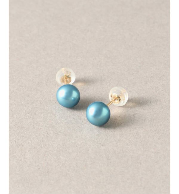 Lilas by Spick&Span「インディゴパール1粒ピンピアス K10（両耳）」|ピアス|