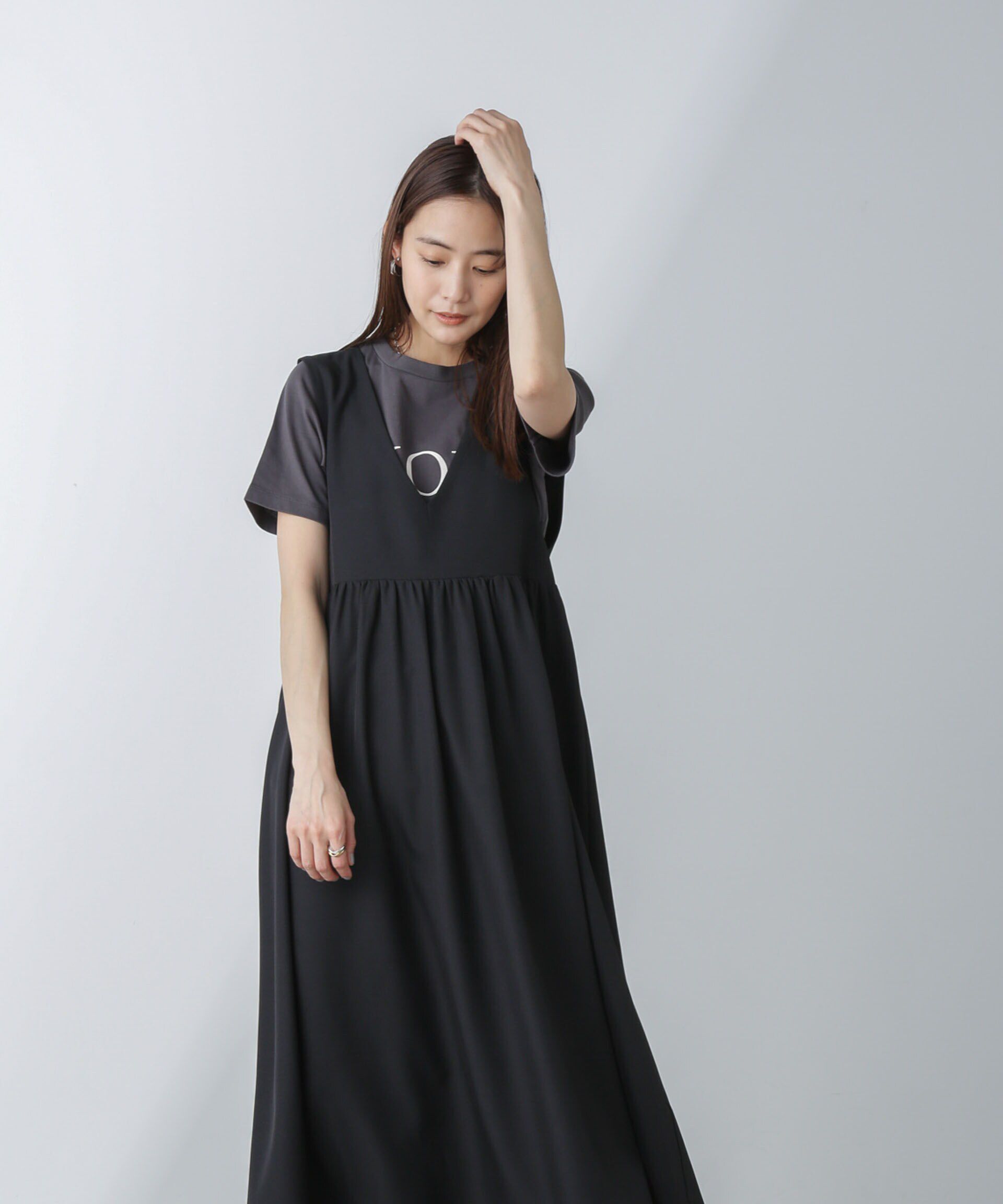 nano･universe「前後2wayギャザー切り替えワンピース」|ワンピース|