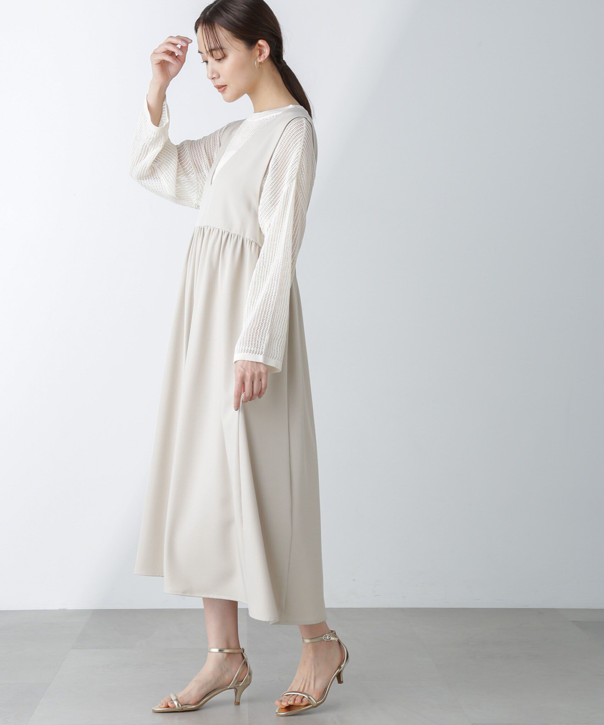 nano･universe「前後2wayギャザー切り替えワンピース」|ワンピース|