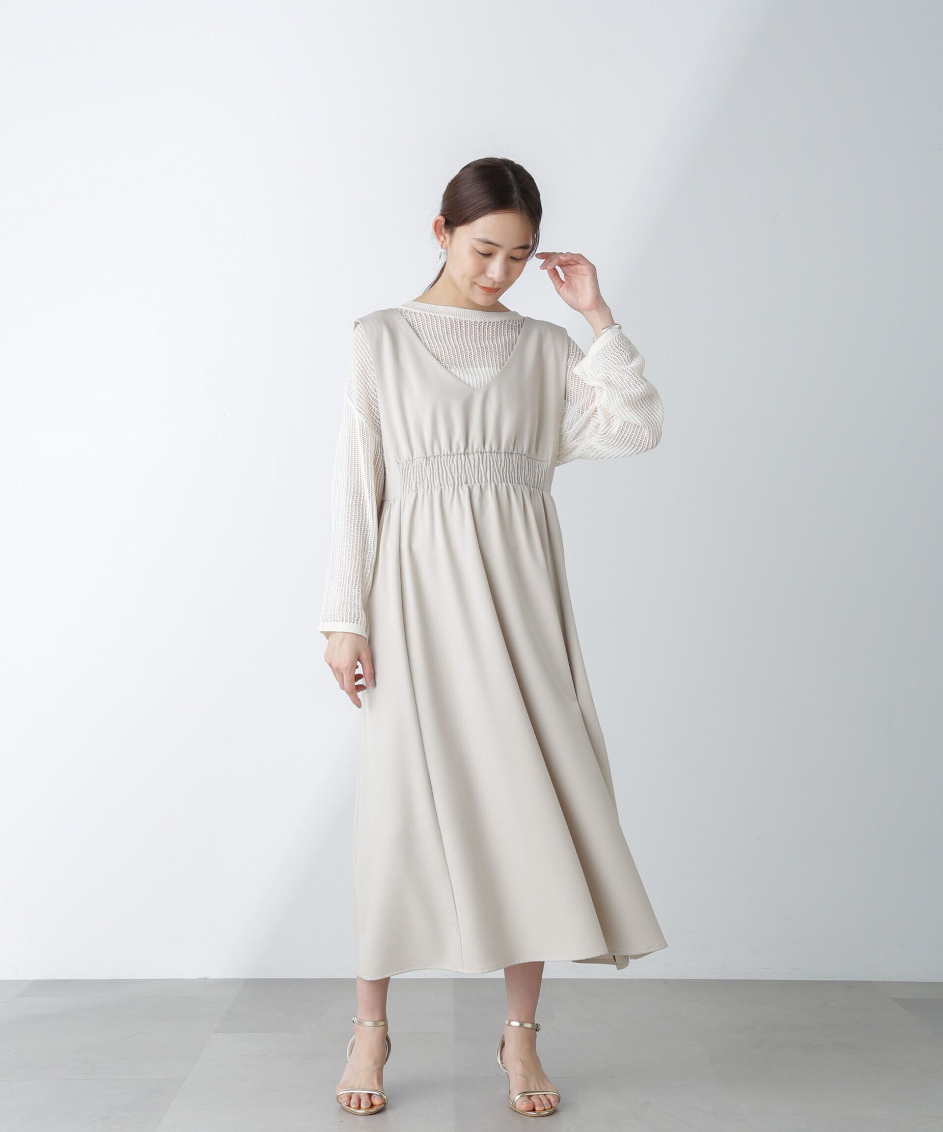 nano･universe「前後2wayギャザー切り替えワンピース」|ワンピース|