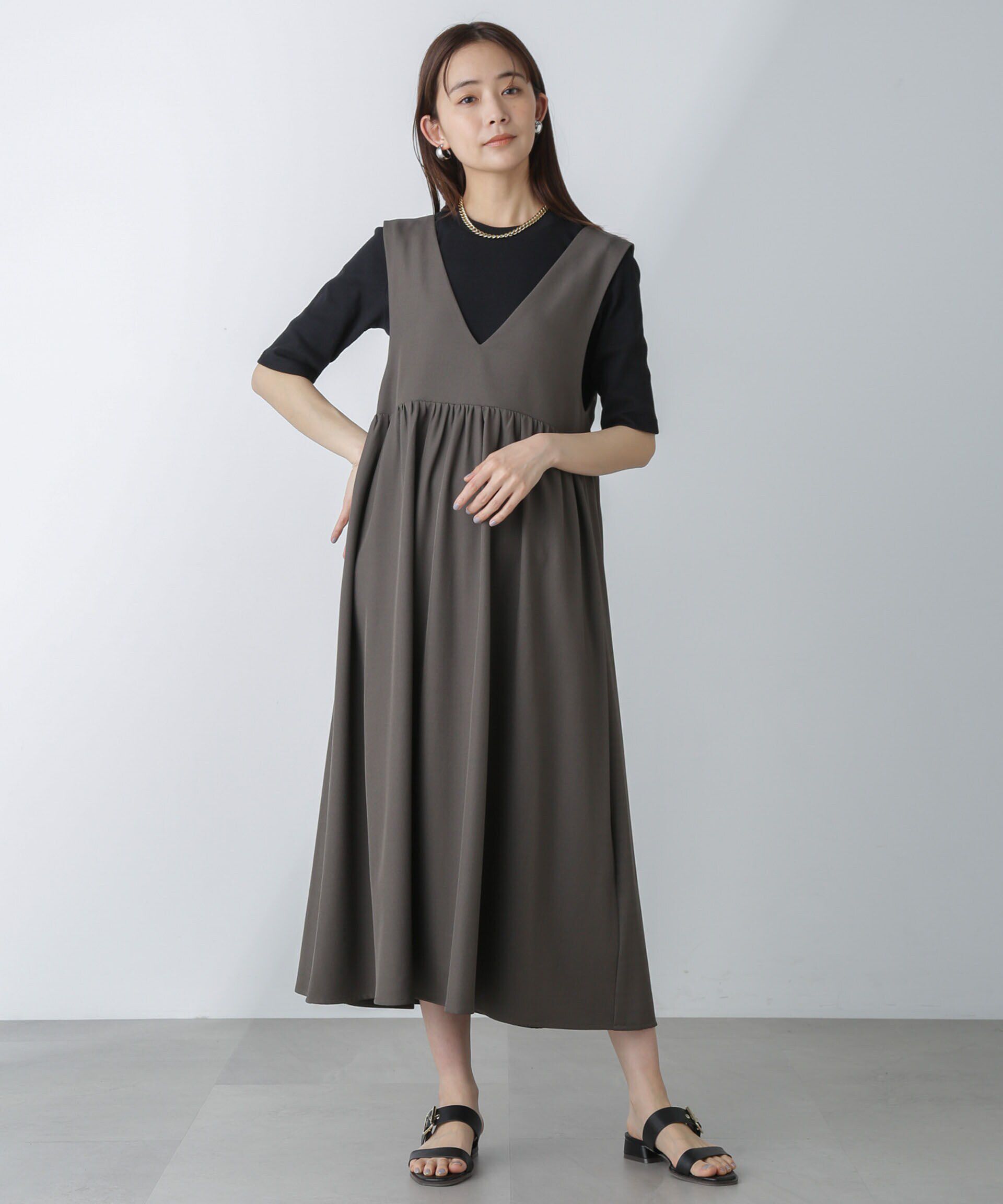 nano･universe「前後2wayギャザー切り替えワンピース」|ワンピース|