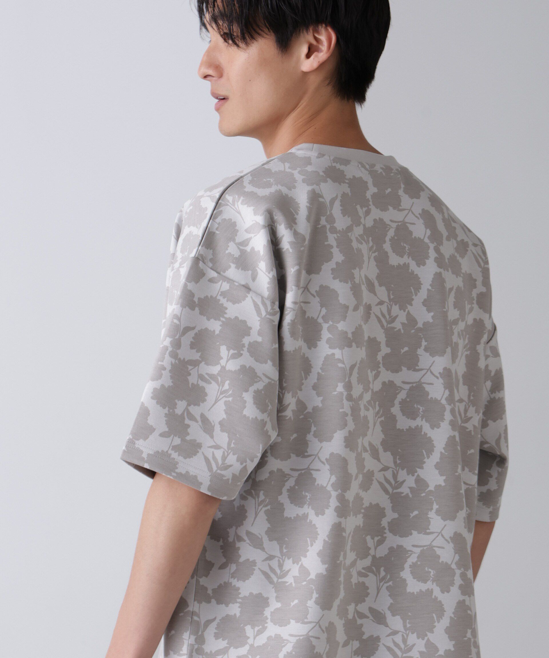 nano･universe「総柄ダンボールワイドTシャツ 半袖」|Tシャツ・カットソー|