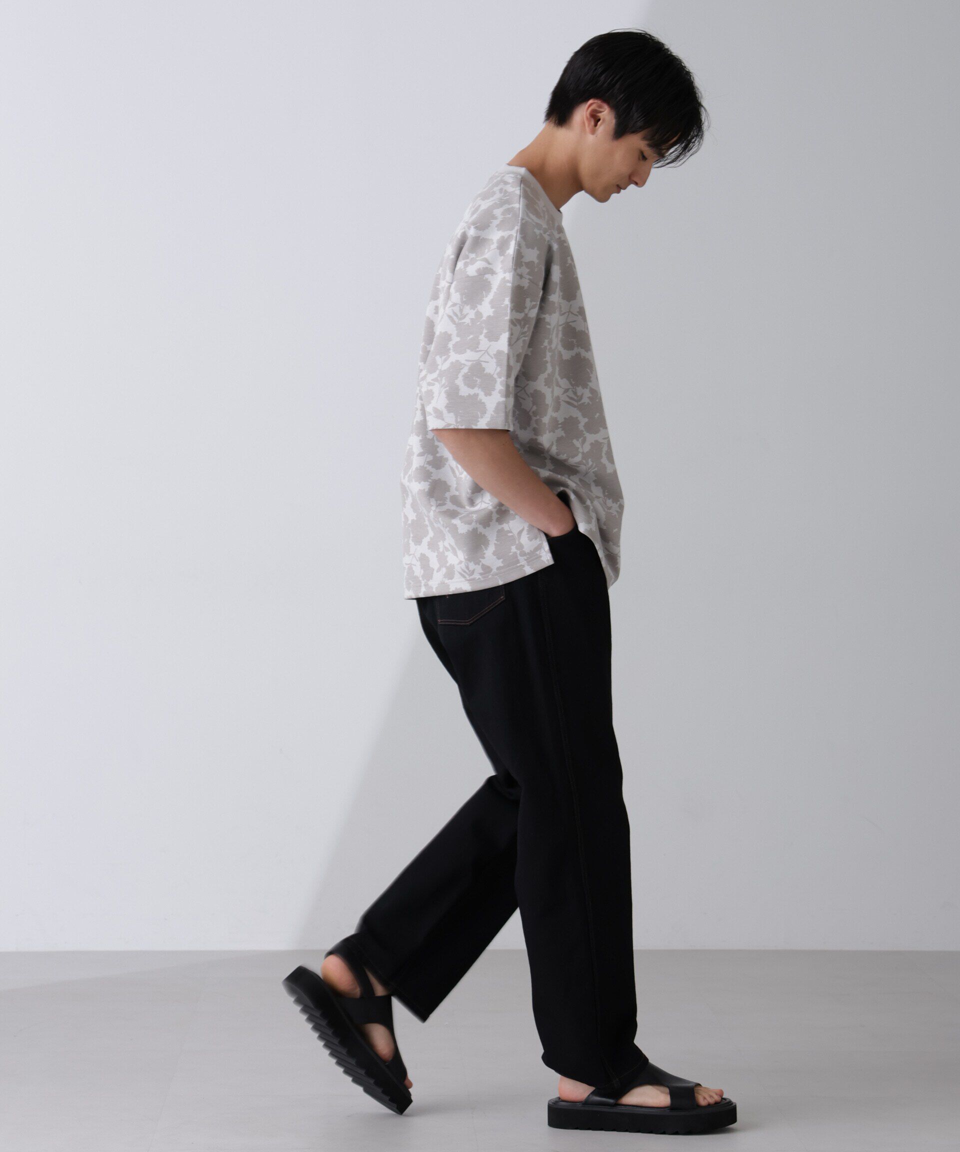 nano･universe「総柄ダンボールワイドTシャツ 半袖」|Tシャツ・カットソー|