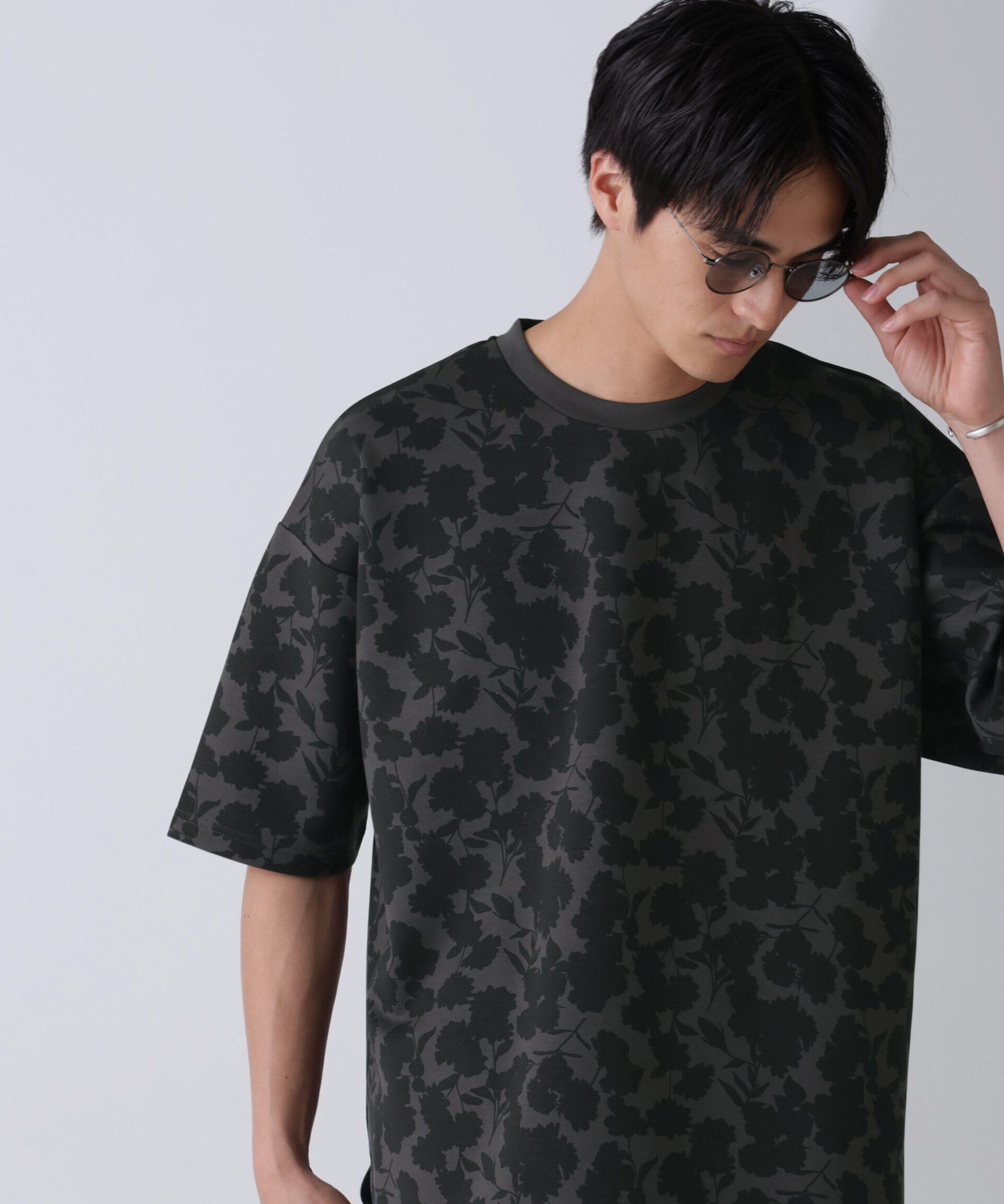 nano･universe「総柄ダンボールワイドTシャツ 半袖」|Tシャツ・カットソー|