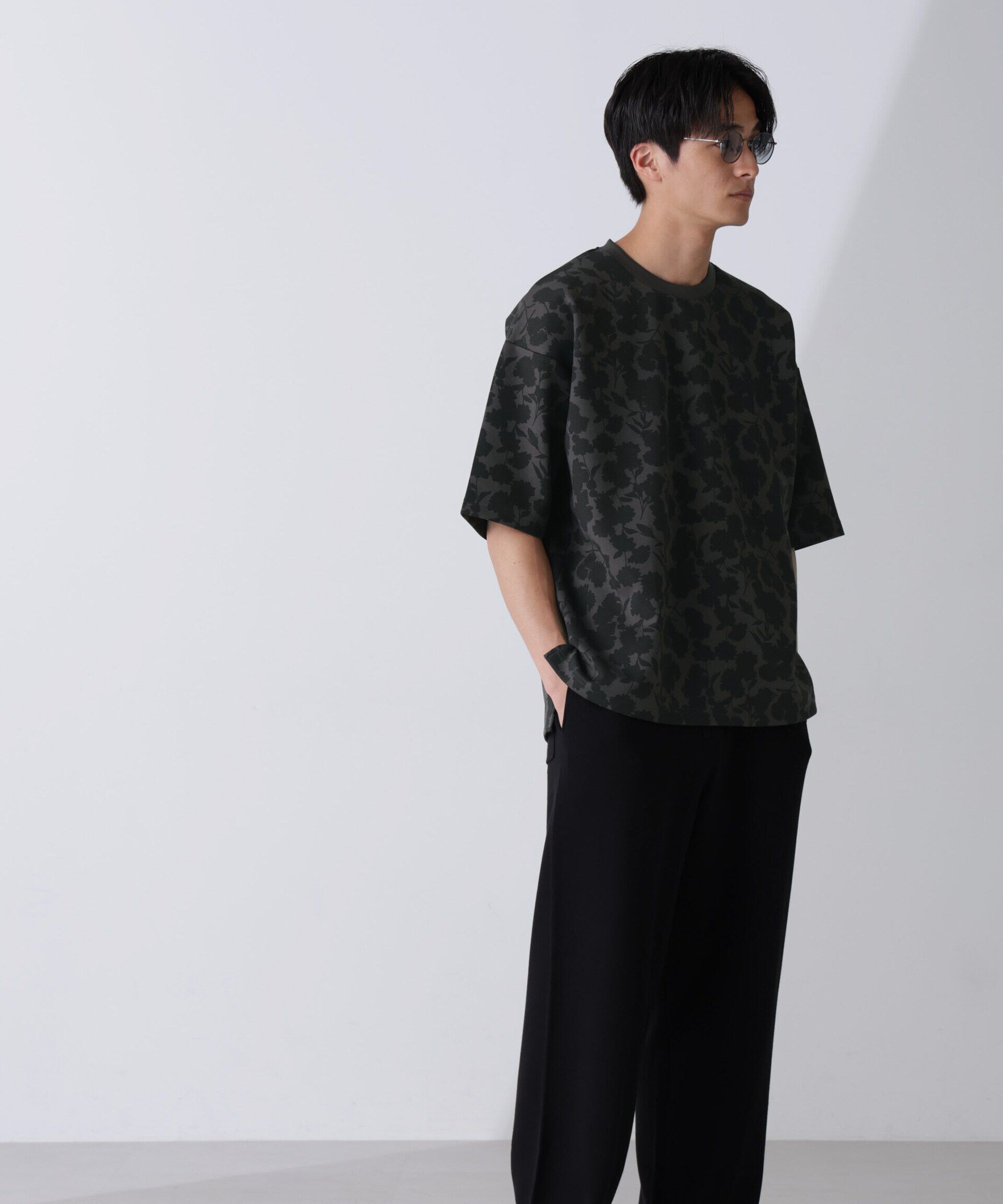 nano･universe「総柄ダンボールワイドTシャツ 半袖」|Tシャツ・カットソー|