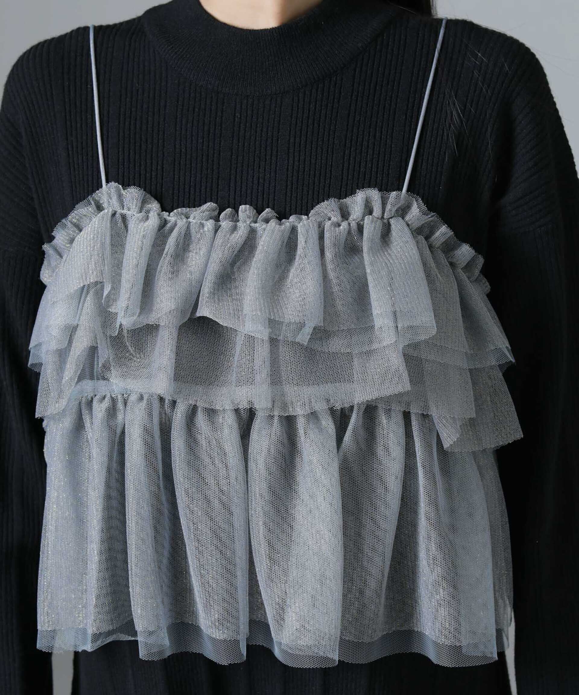 nano･universe「チュールビスチェ＋リブニットワンピースセット」|ワンピース|