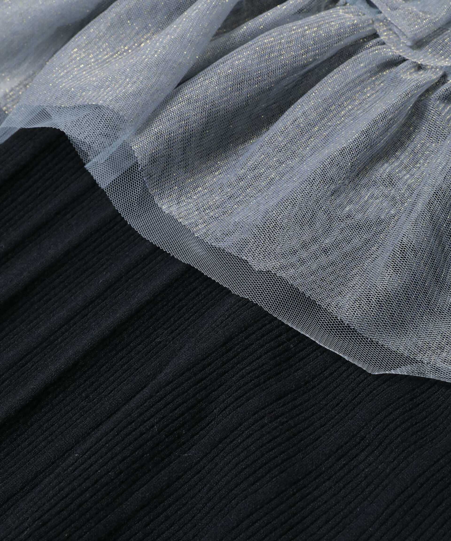 nano･universe「チュールビスチェ＋リブニットワンピースセット」|ワンピース|