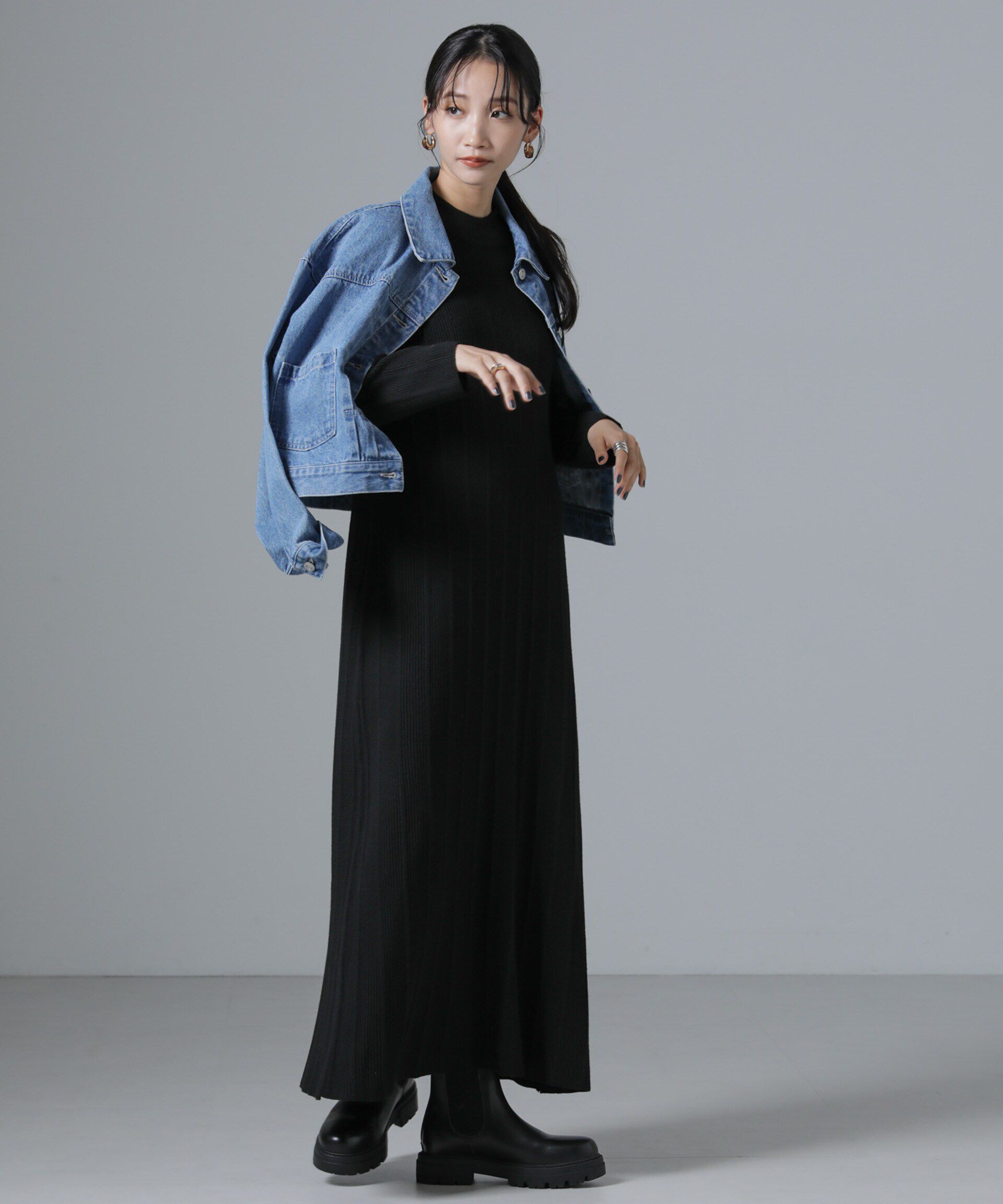 nano･universe「チュールビスチェ＋リブニットワンピースセット」|ワンピース|