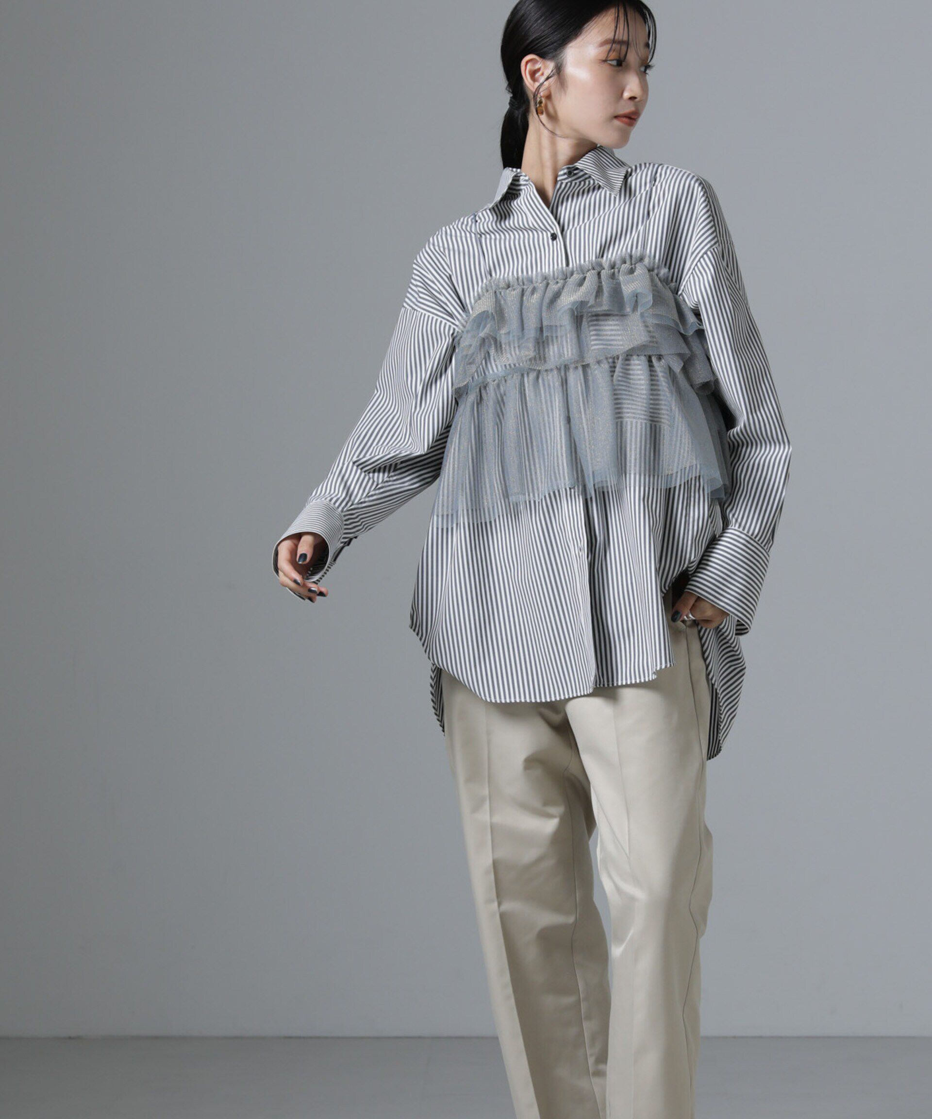 nano･universe「チュールビスチェ＋リブニットワンピースセット」|ワンピース|