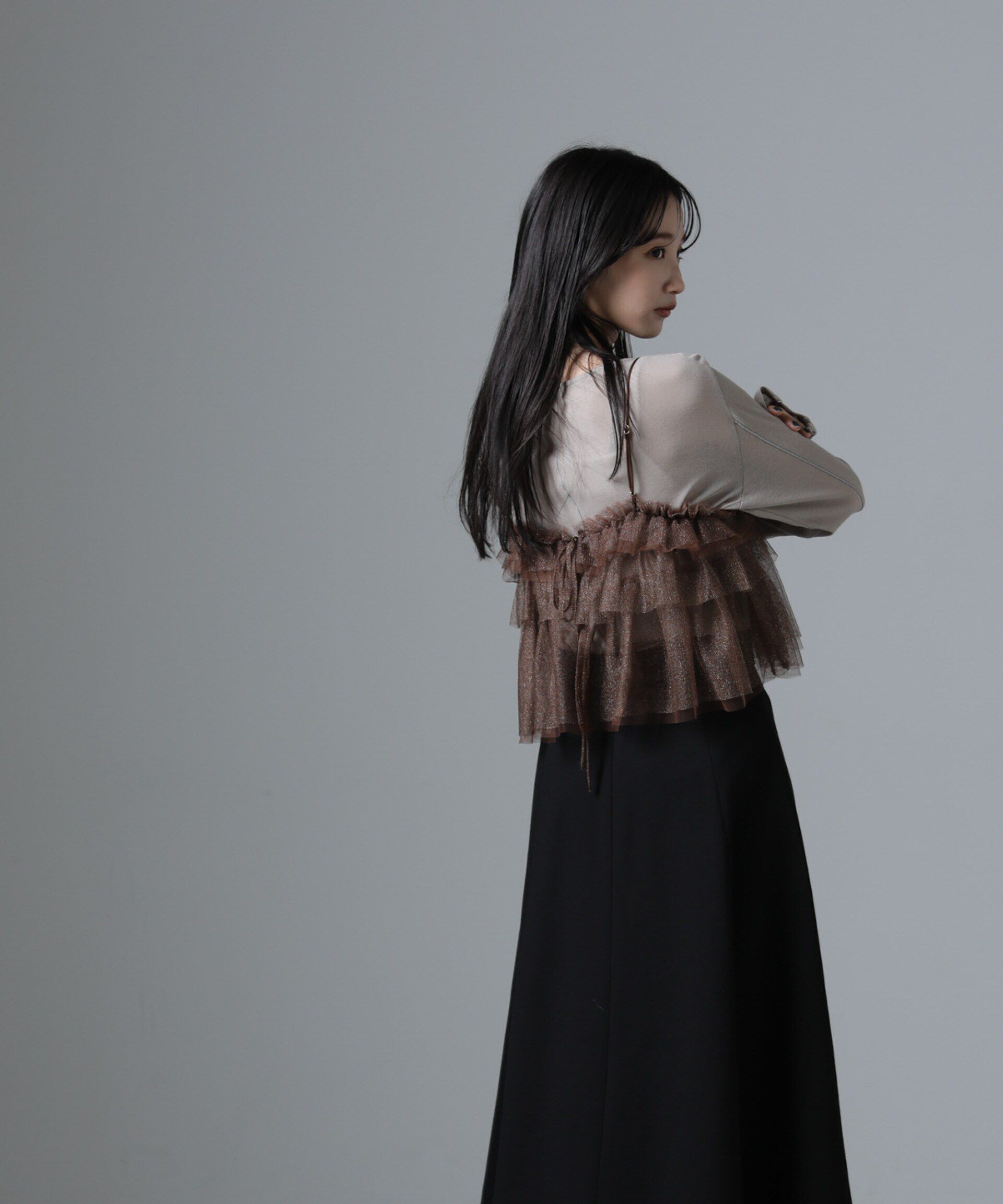 nano･universe「チュールビスチェ＋リブニットワンピースセット」|ワンピース|