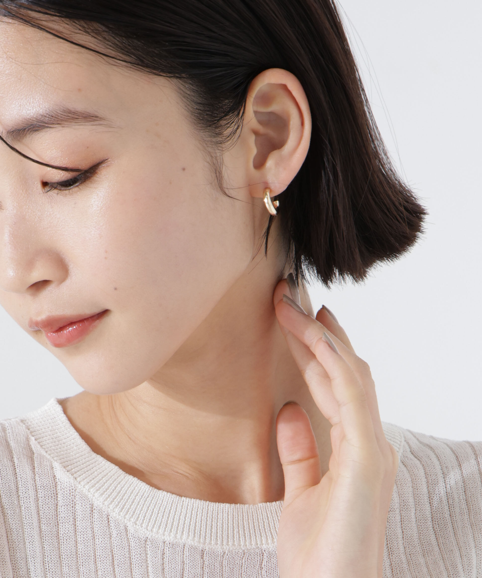 nano･universe「パールキャッチ2wayピアス」|ピアス|ゴールド