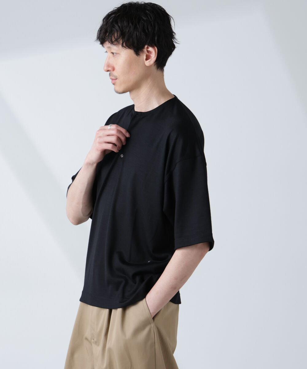 nano･universe「「ALL-DAYS COMFORT 100% WOOL」 ヘンリーネックTEE」|Tシャツ・カットソー|