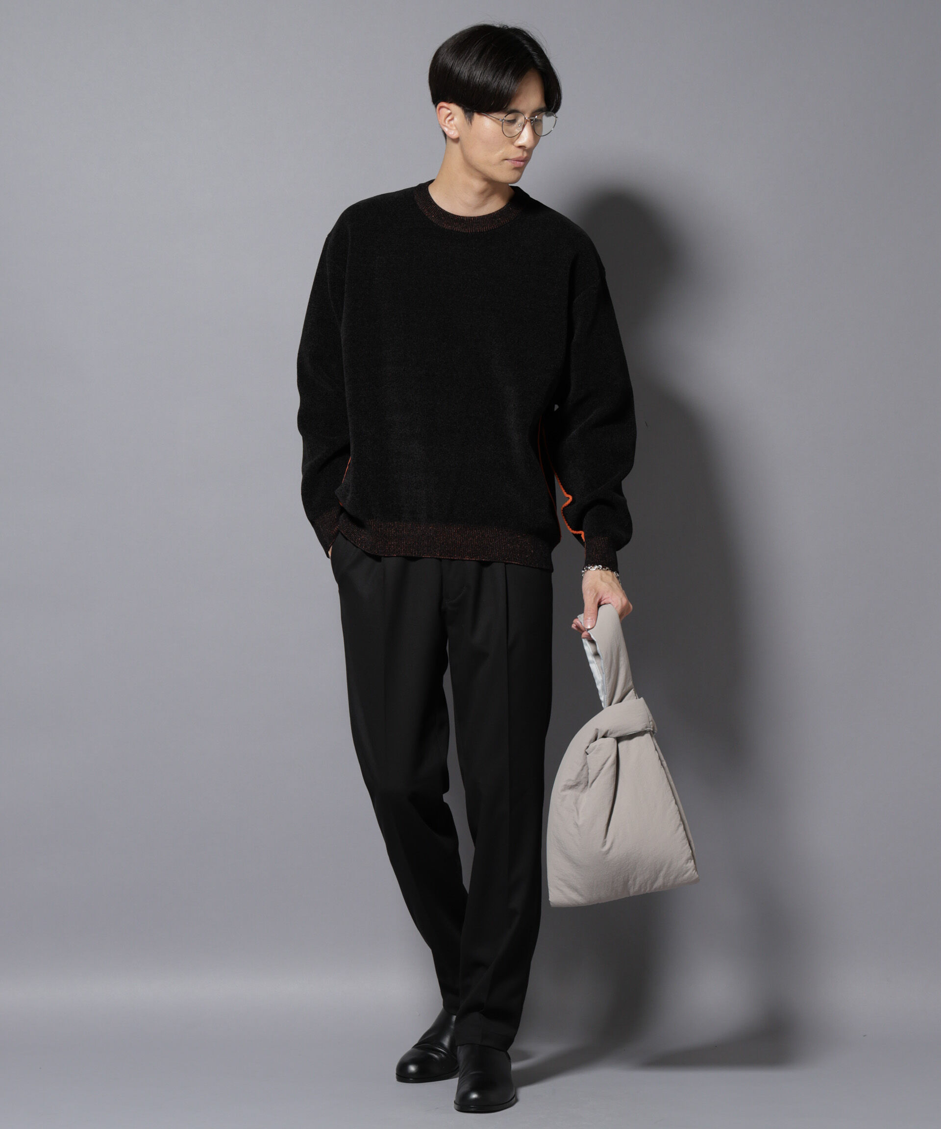 nano･universe「モールヤーンダブルフェイスクルーネックニット」|ニット・セーター|